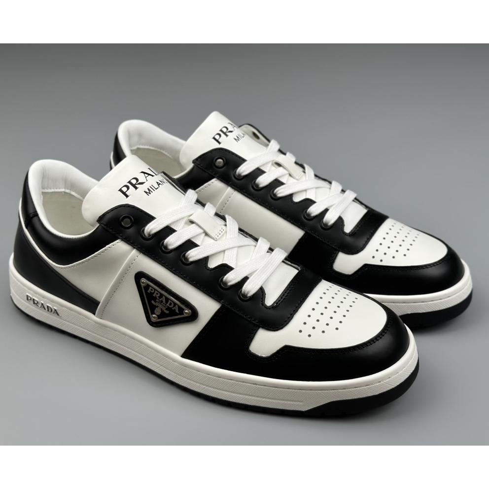 Prada Downtown Perforated Leather Sneakers - DesignerGu