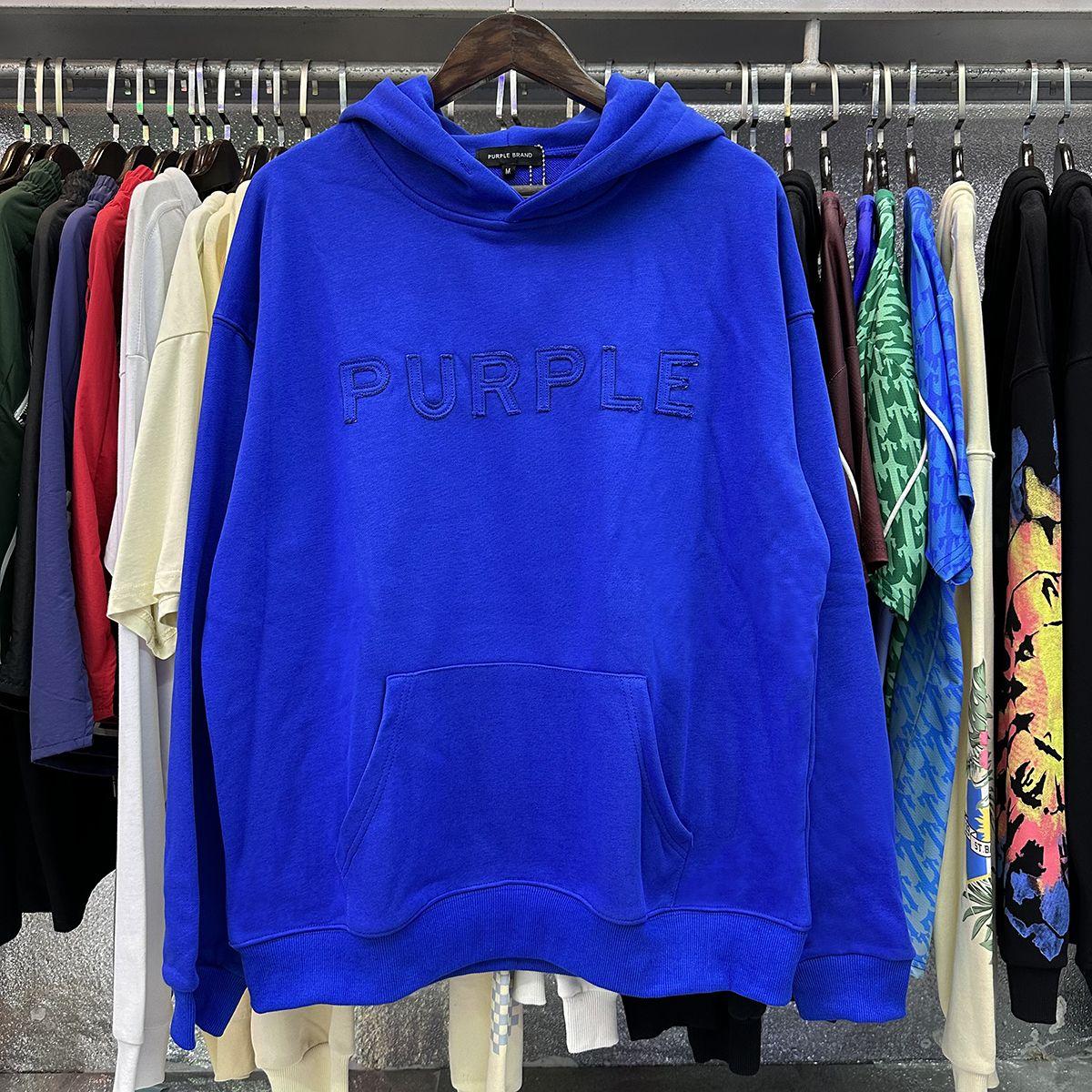 Purple-Brand Cotton Hoodie - DesignerGu