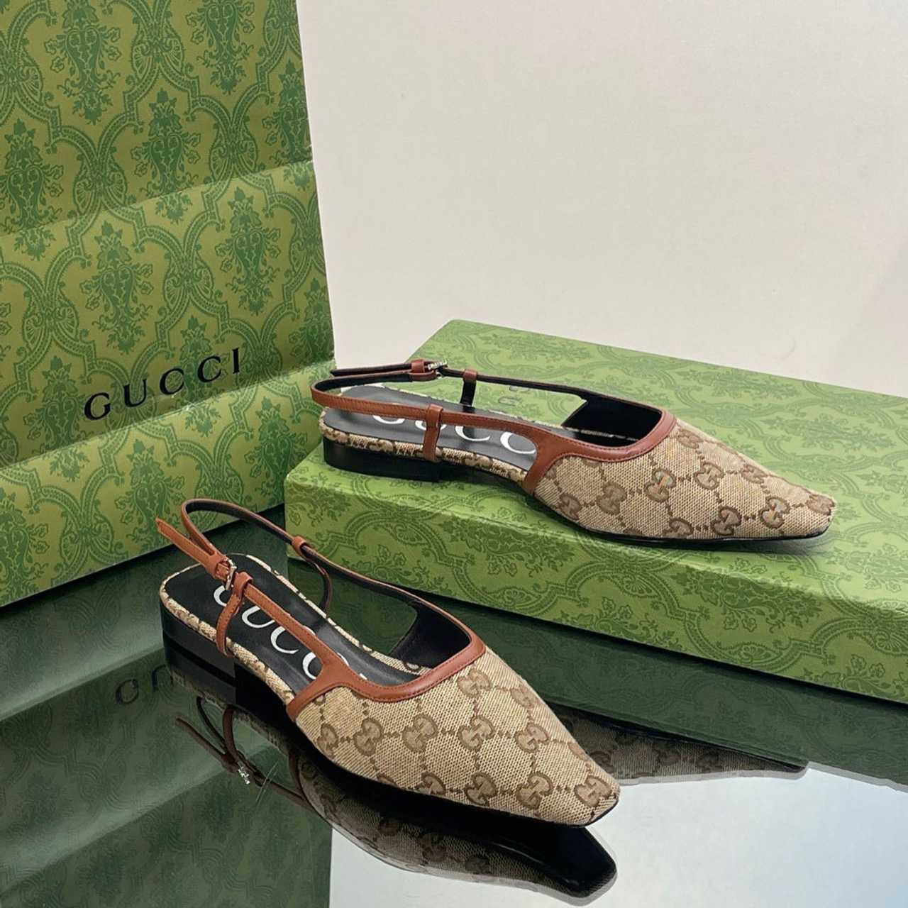 Gucci Women's GG Slingback Ballet Flat - DesignerGu