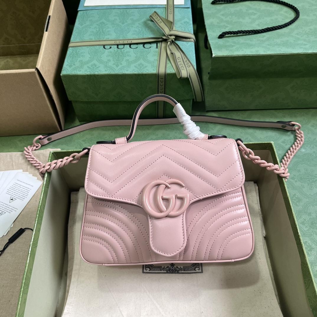 Gucci GG Marmont Mini Top Handle Bag(21-15.5-8cm) - DesignerGu