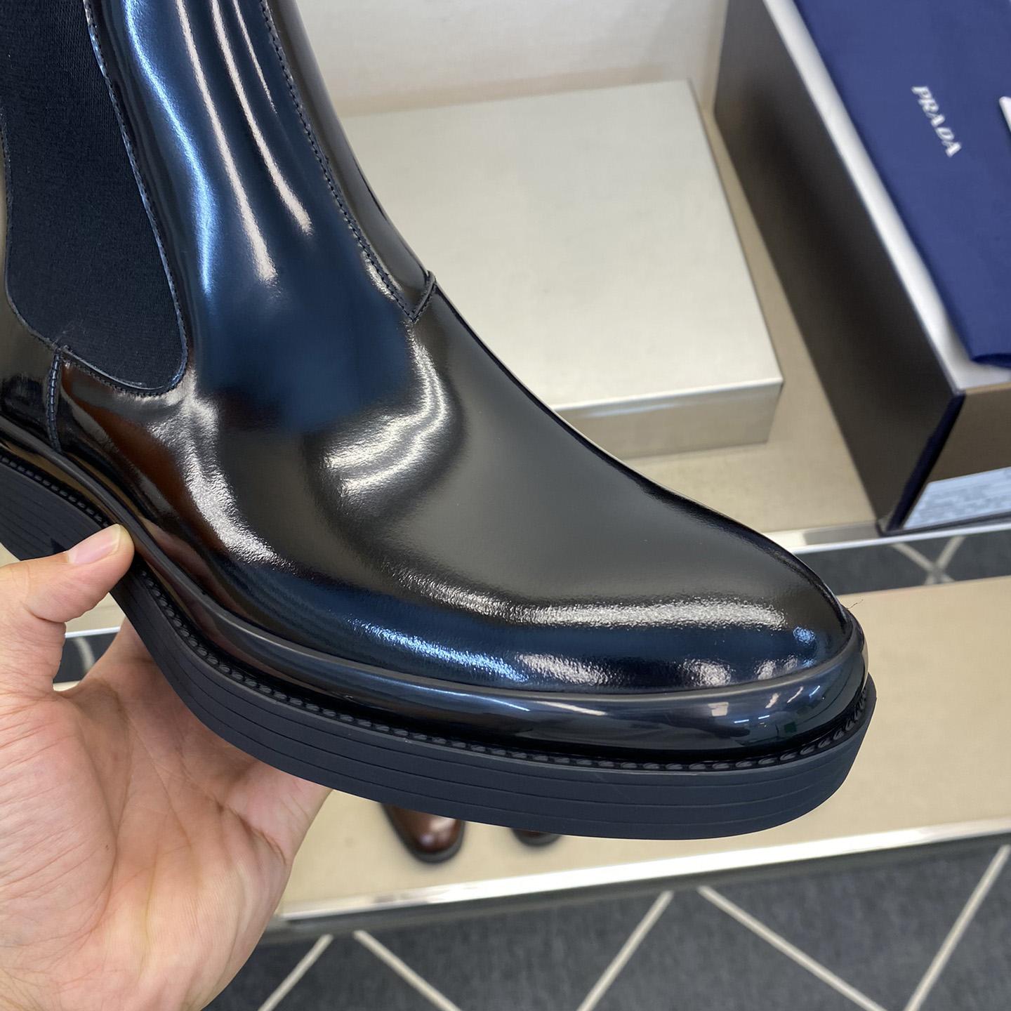 Prada Brushed Leather Chelsea Boots - DesignerGu