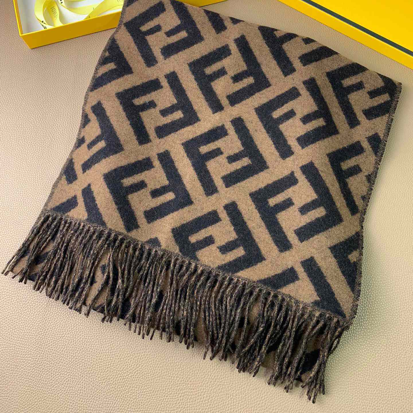 Fendi Brown Cashmere Scarf - DesignerGu