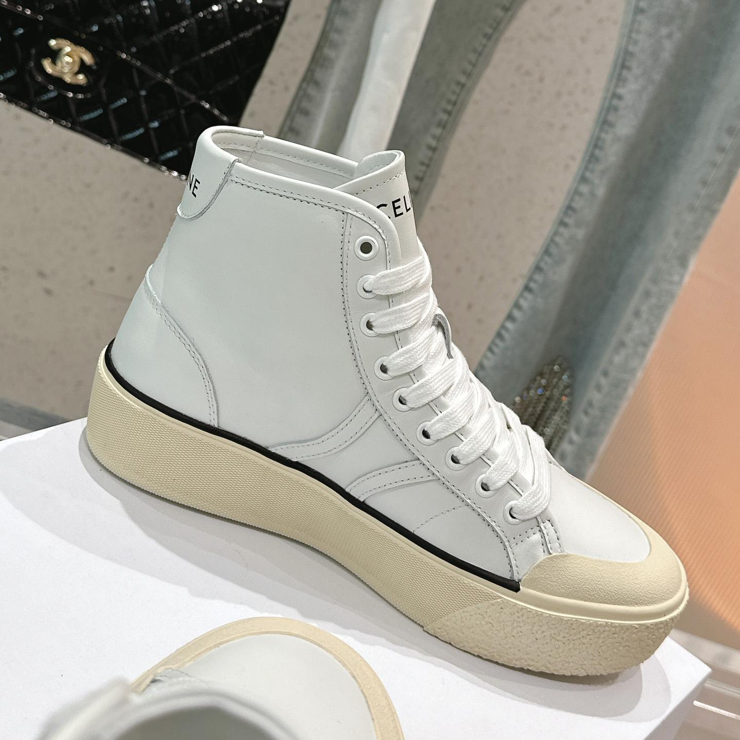 Celine AS-02 Mid Low Lace-up Celine Alan Sneakers With Triomphe Patch In Calfskin - DesignerGu