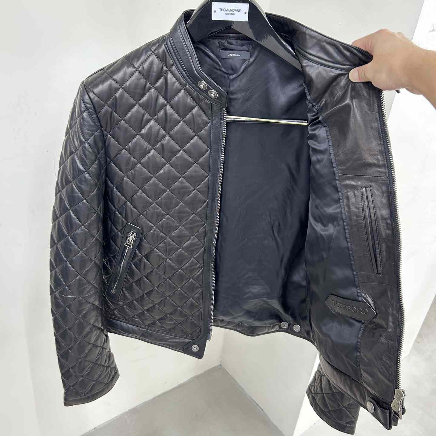 Dior Feather Nappa Quilted Cafe Racer - DesignerGu