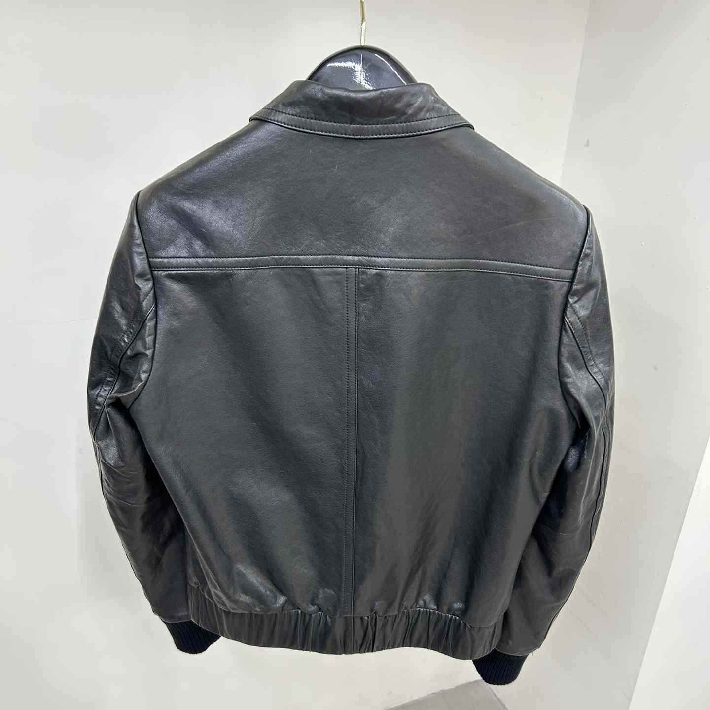 Gucci Leather Bomber Jacket - DesignerGu