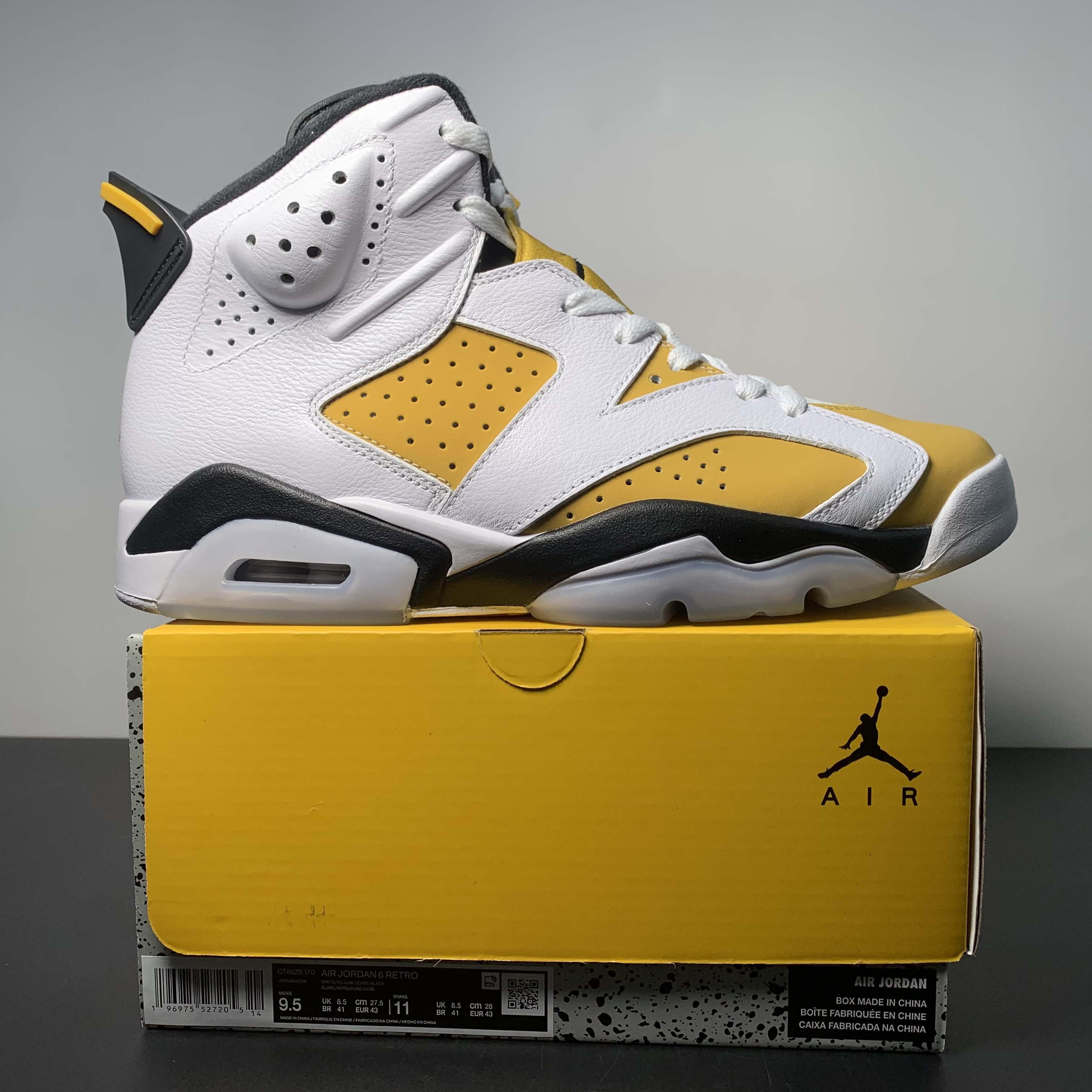 Air Jordan 6 “Yellow Ochre” Sneaker                CT8529-170 - DesignerGu