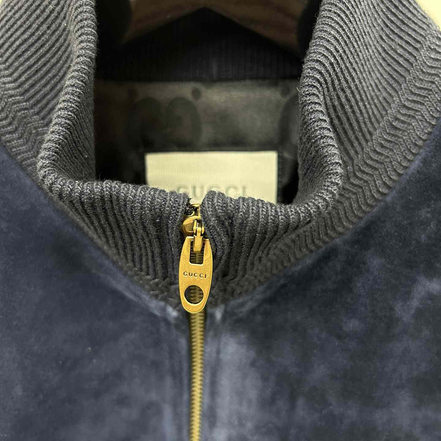 Gucci Suede Bomber Jacket - DesignerGu