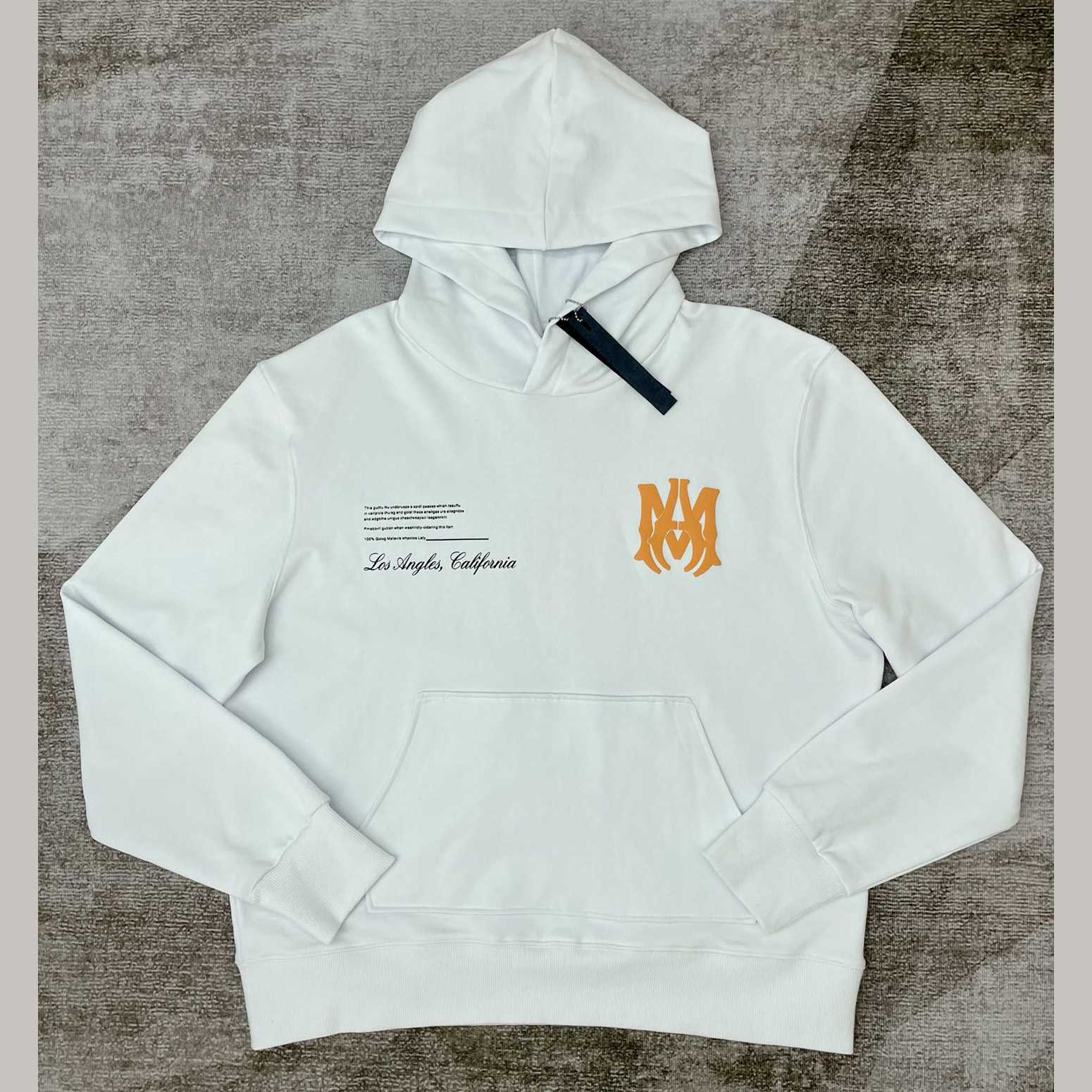 Amiri Military Specs Stencil Hoodie 'White' - DesignerGu