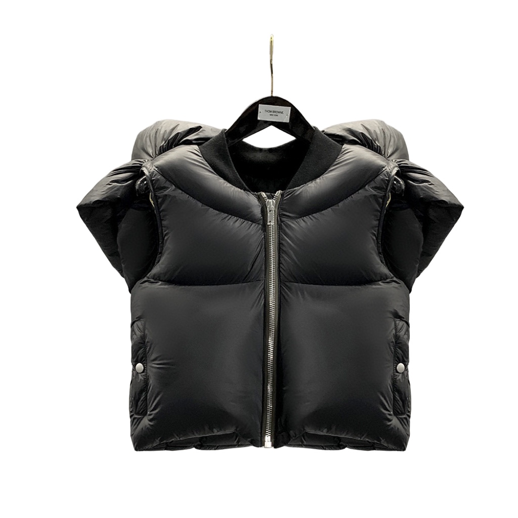 Rick Owens Black Knot Down Vest - DesignerGu