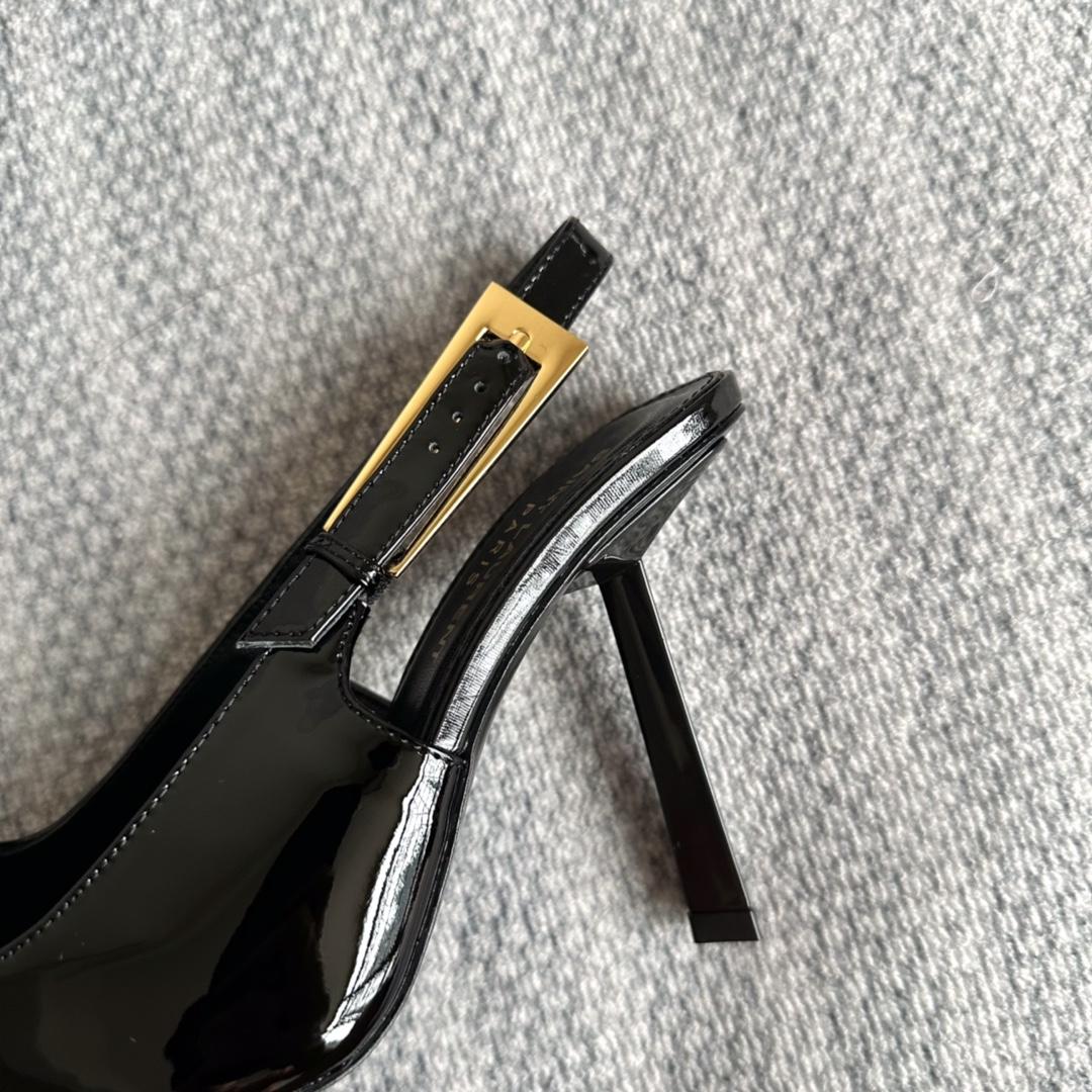 Saint Laurent Lee Slingback Pumps In Patent Leather - DesignerGu