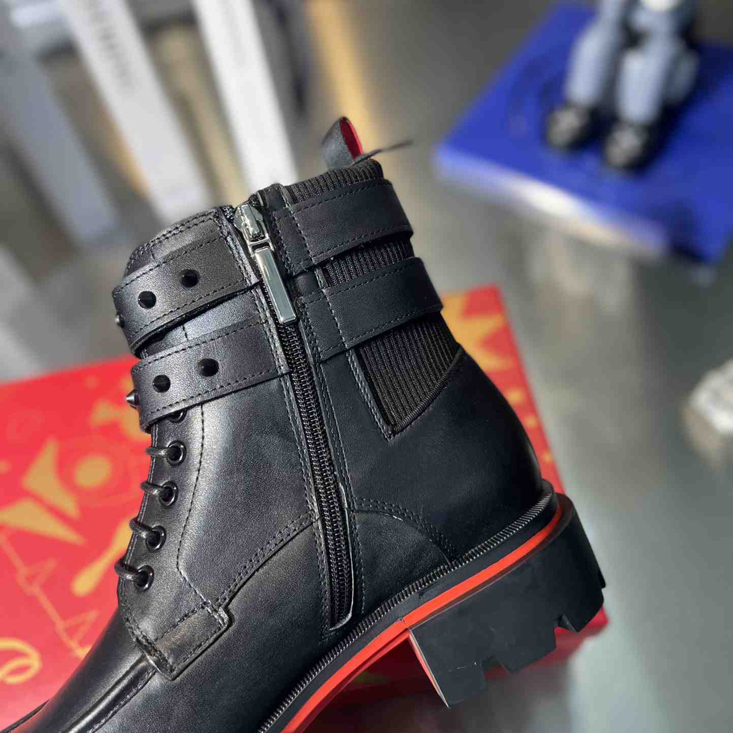 Christian Louboutin Our Fight Apron Toe Combat Boot - DesignerGu