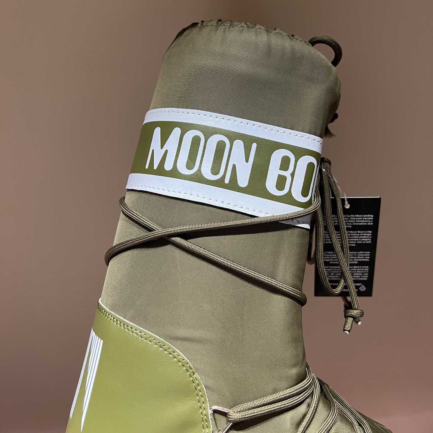 Moon Boot Icon Junior Khaki Nylon Boots - DesignerGu