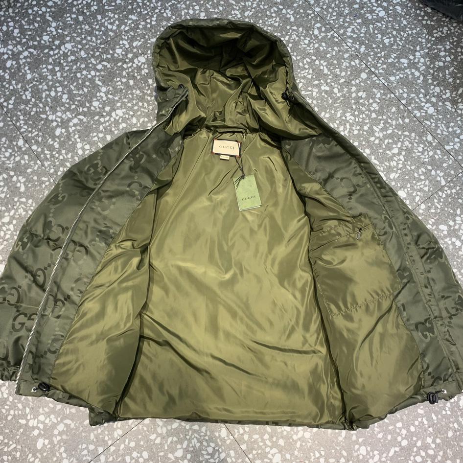 Gucci Jumbo GG Canvas Down Jacket - DesignerGu