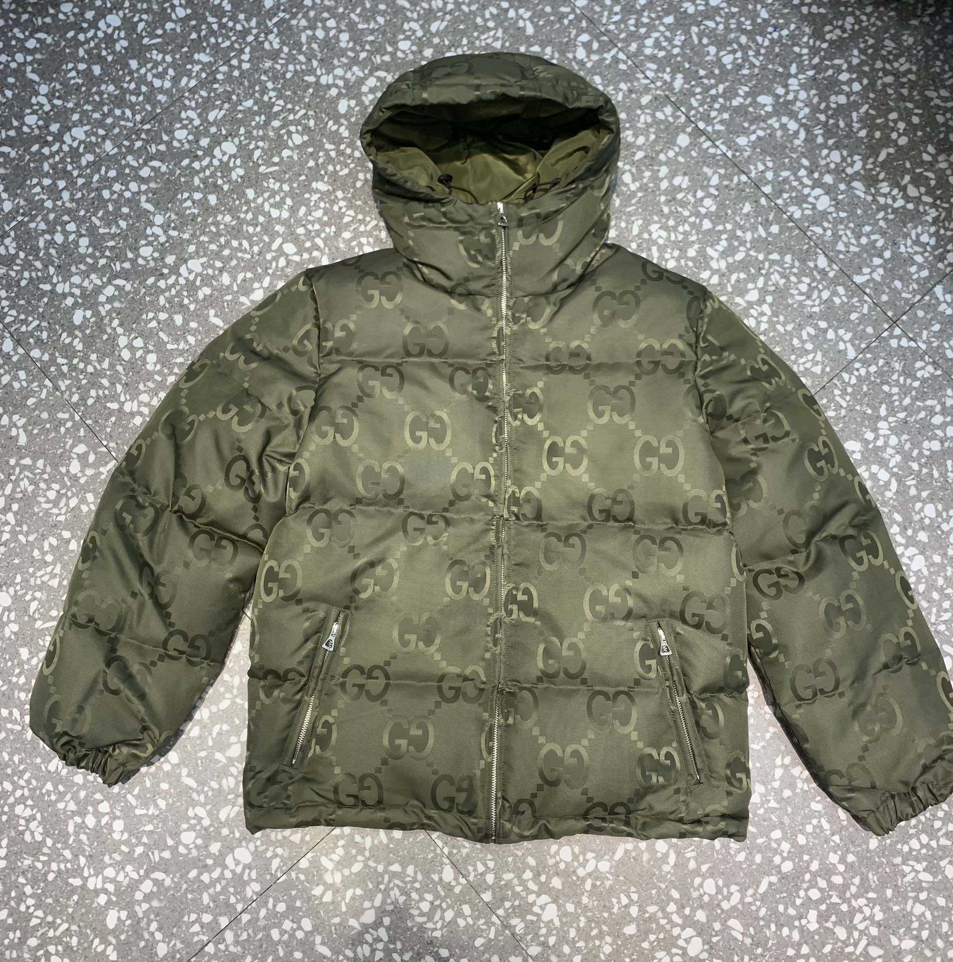 Gucci Jumbo GG Canvas Down Jacket - DesignerGu