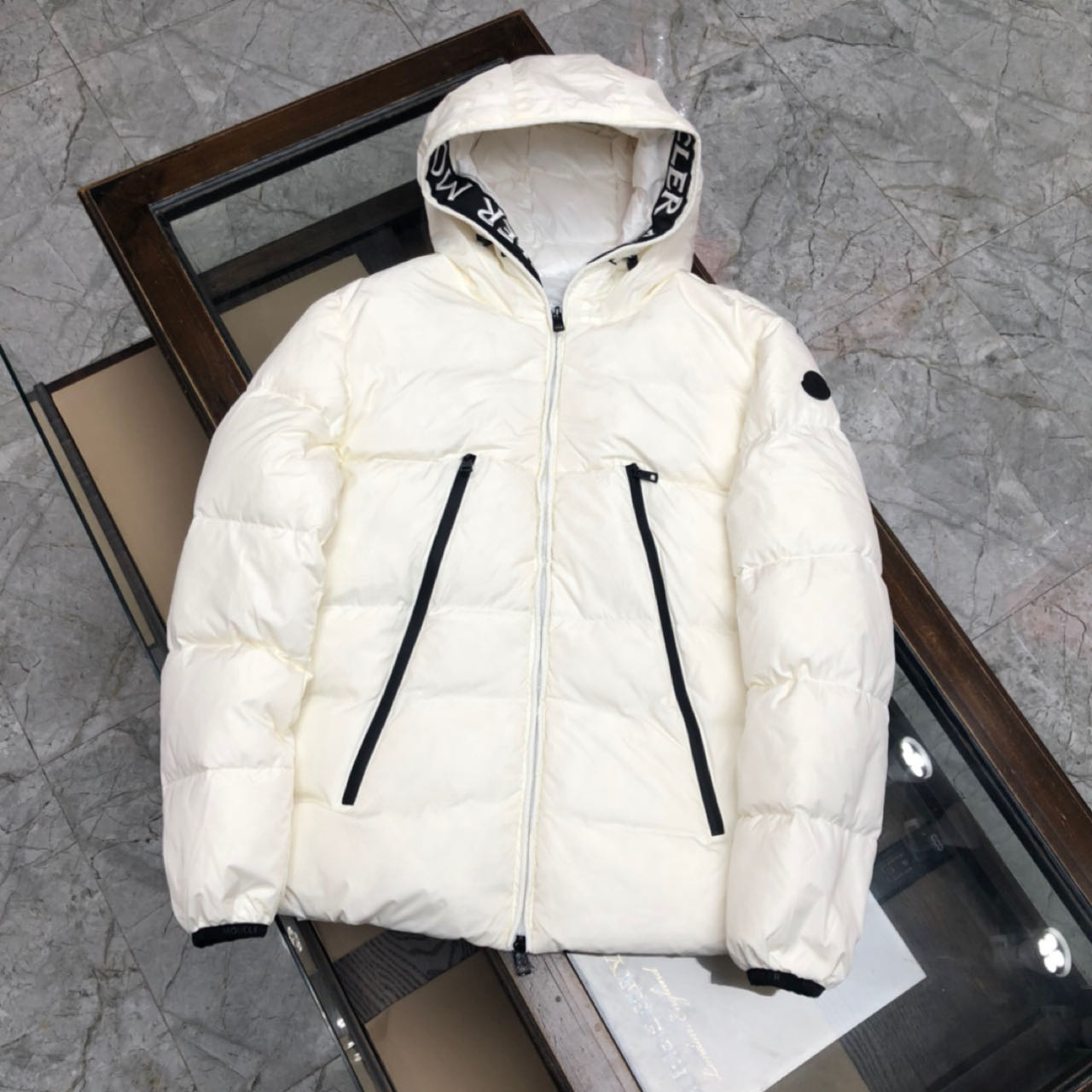 Moncler White Down Montcla Jacket - DesignerGu