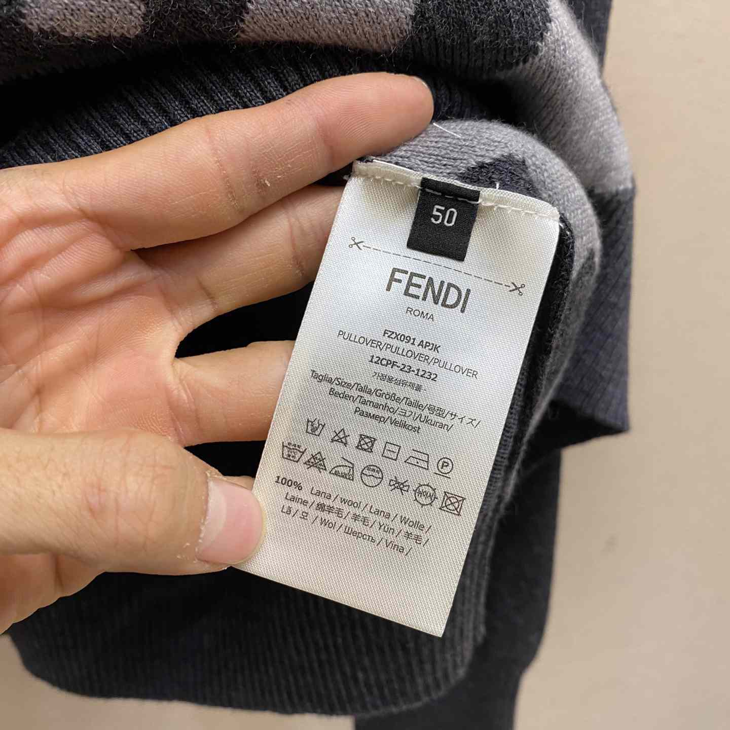 Fendi Gray Wool Sweater - DesignerGu