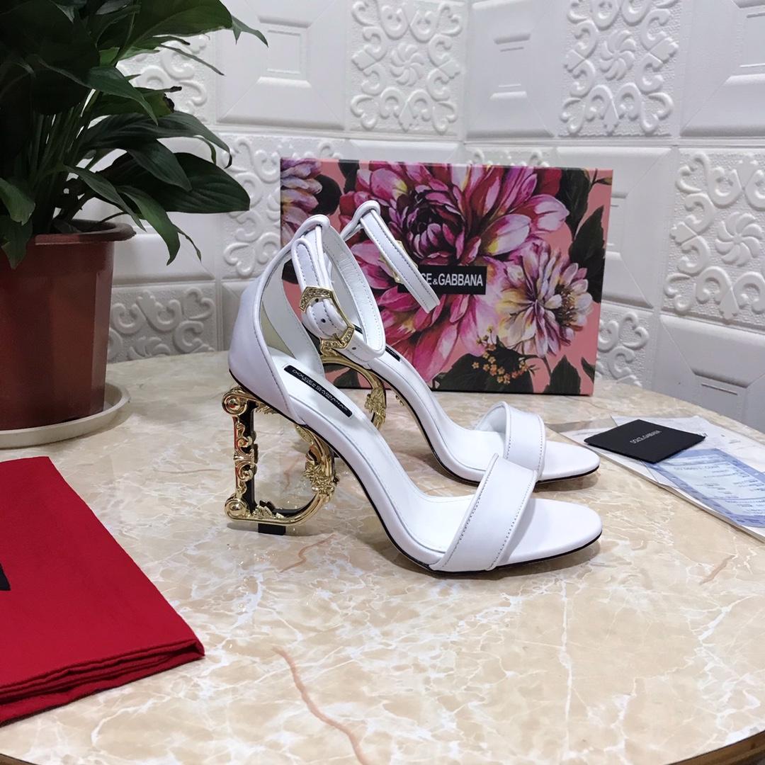Dolce & Gabbana Nappa Leather Sandals With Baroque DG Detail - DesignerGu