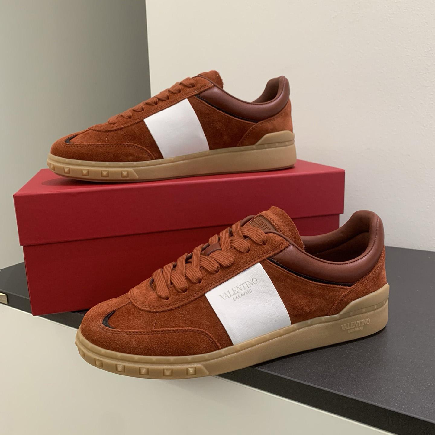 Valenti Upvillage Low Top Sneaker In Split Leather And Calfskin Nappa Leather - DesignerGu