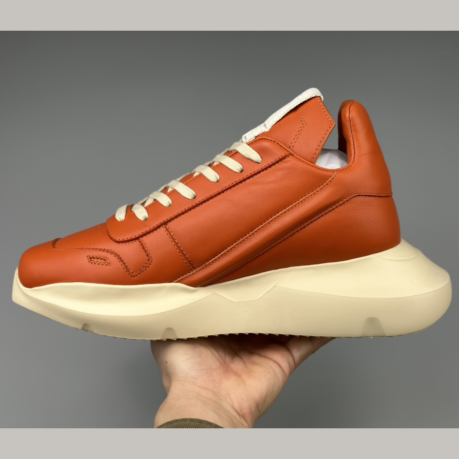 Rick Owens Geth Leather Sneakers - DesignerGu