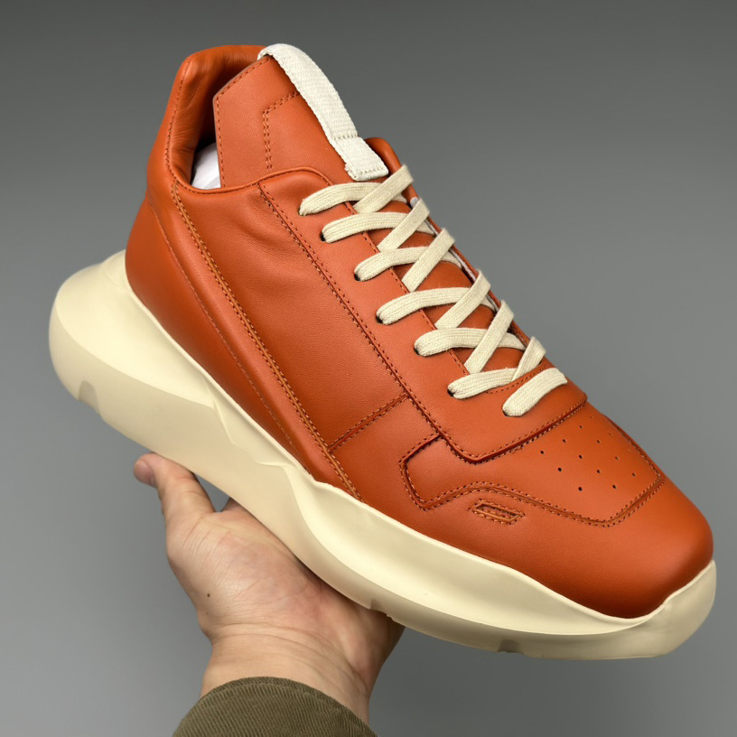 Rick Owens Geth Leather Sneakers - DesignerGu