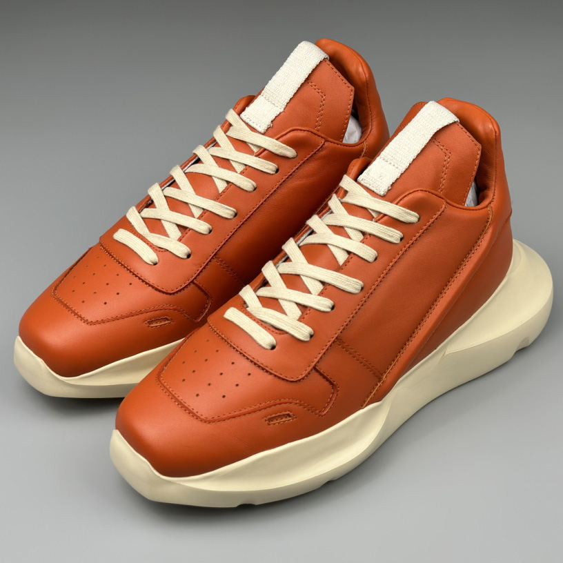 Rick Owens Geth Leather Sneakers - DesignerGu