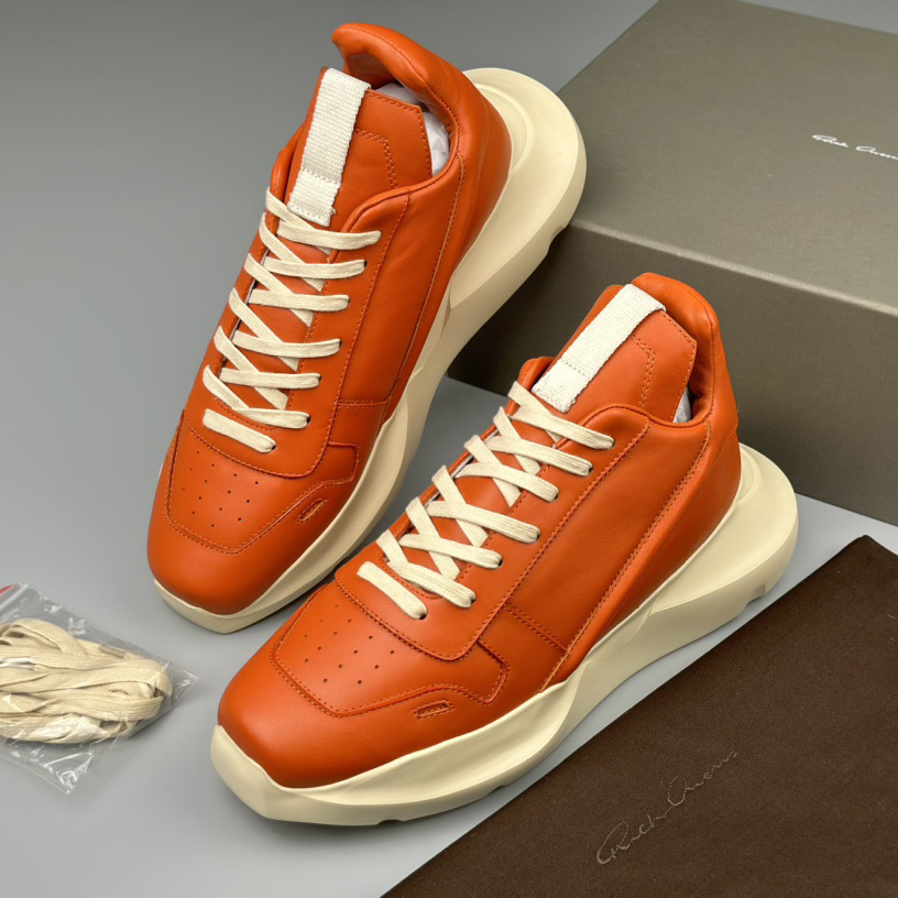 Rick Owens Geth Leather Sneakers - DesignerGu