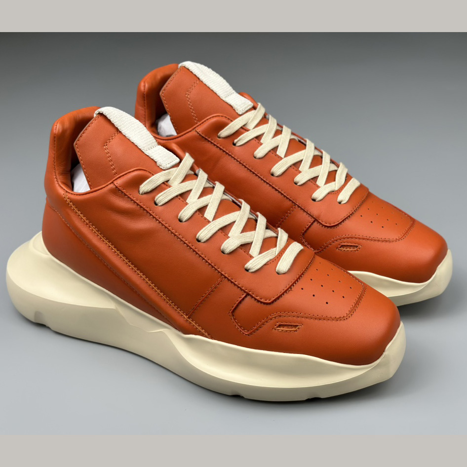 Rick Owens Geth Leather Sneakers - DesignerGu