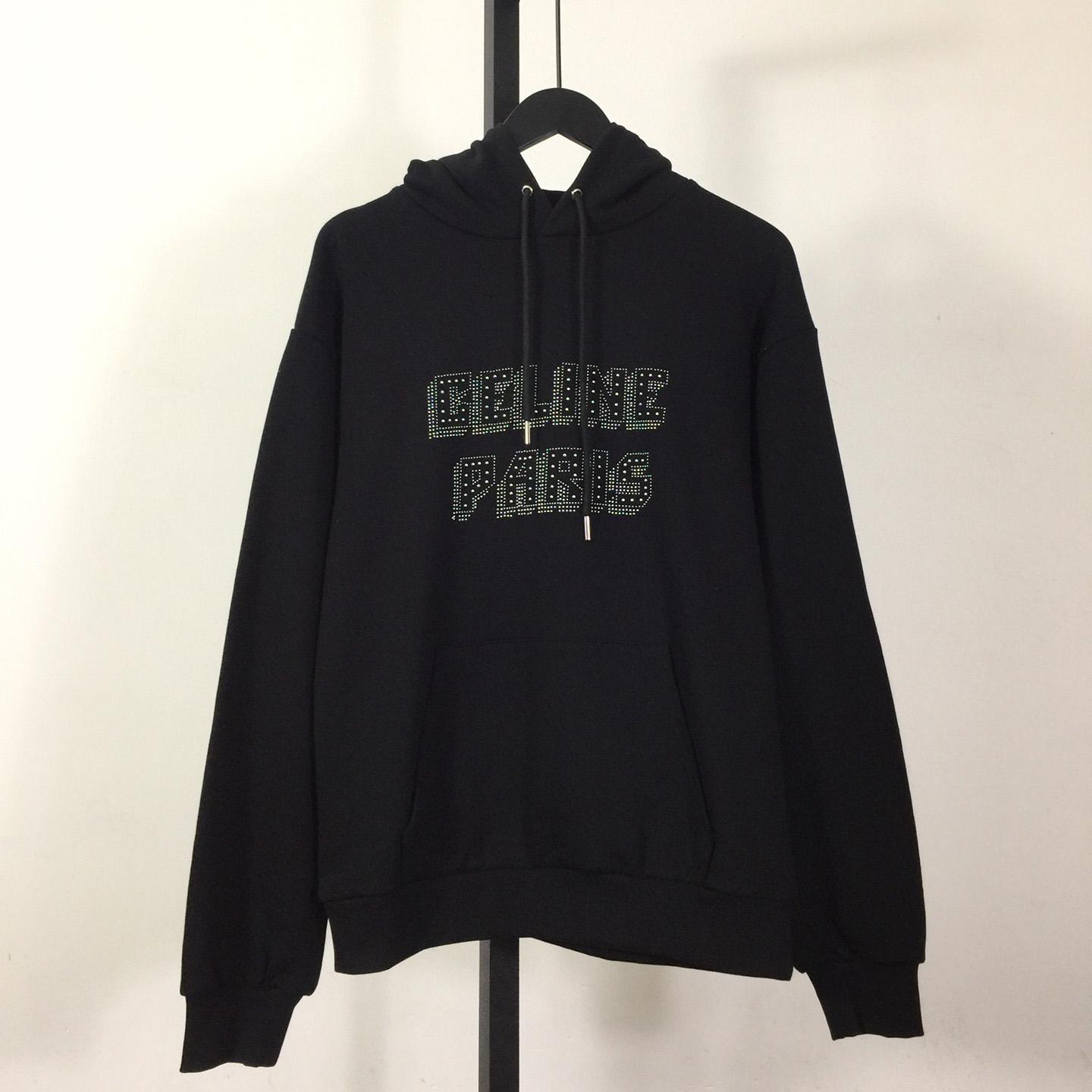 Celine Loose Celine Hoodie With Studs In Cotton Fleece - DesignerGu