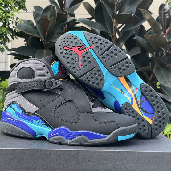 Air Jordan 8 Retro Aqua Sneakers     305381-025 - DesignerGu