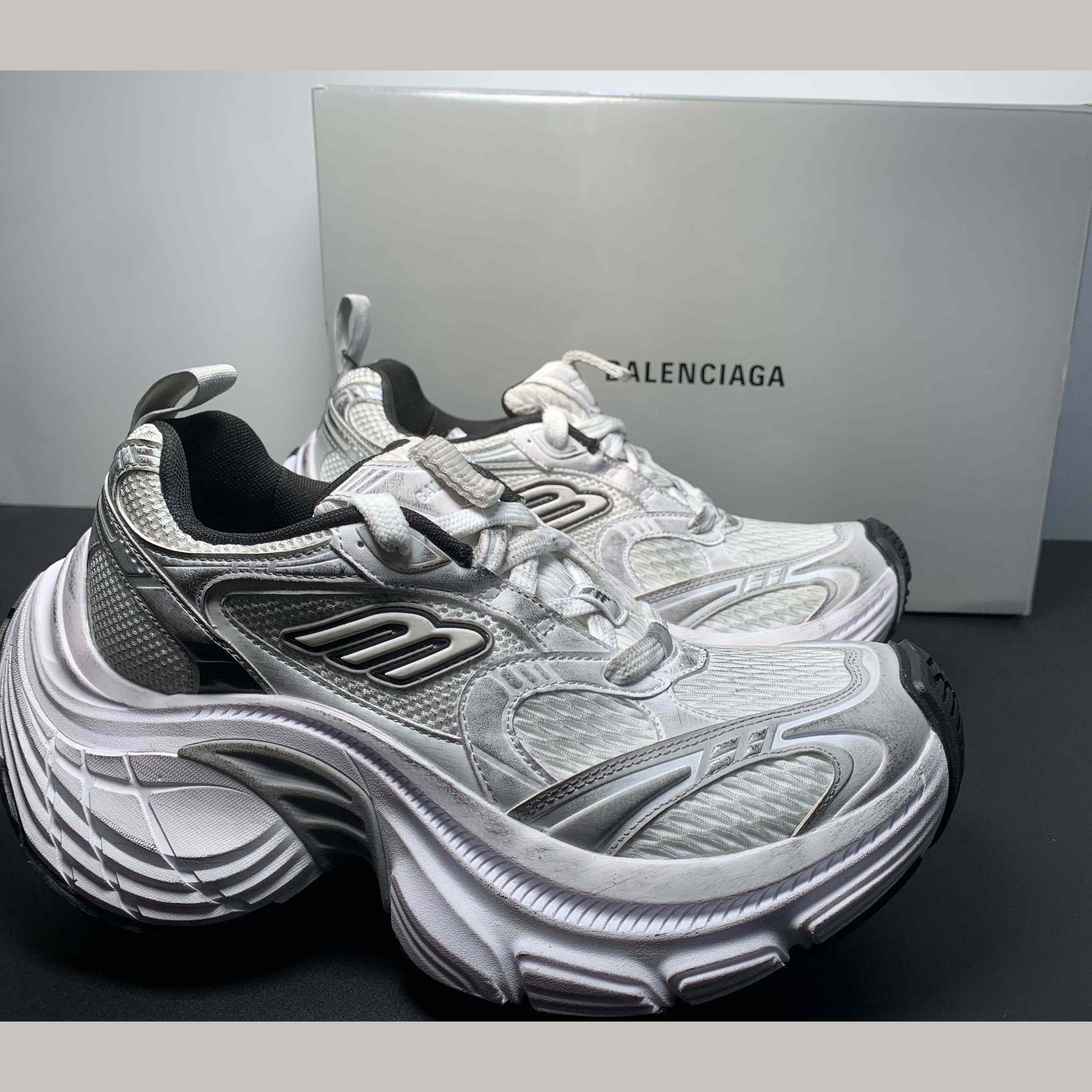 Balenciaga 10XL Sneaker In White/Black/Grey - DesignerGu