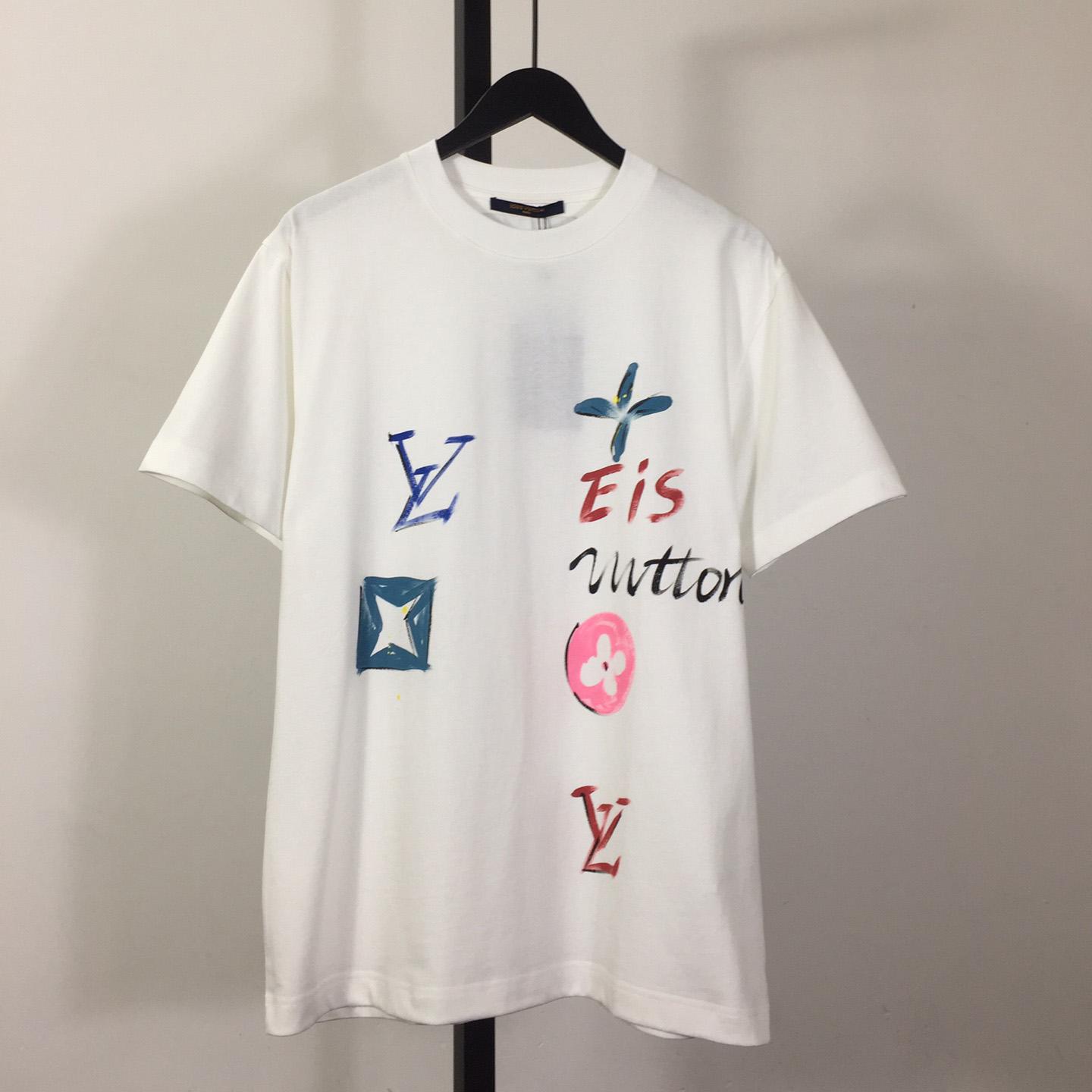 Louis Vuitton Logo Cotton T-Shirt    - DesignerGu