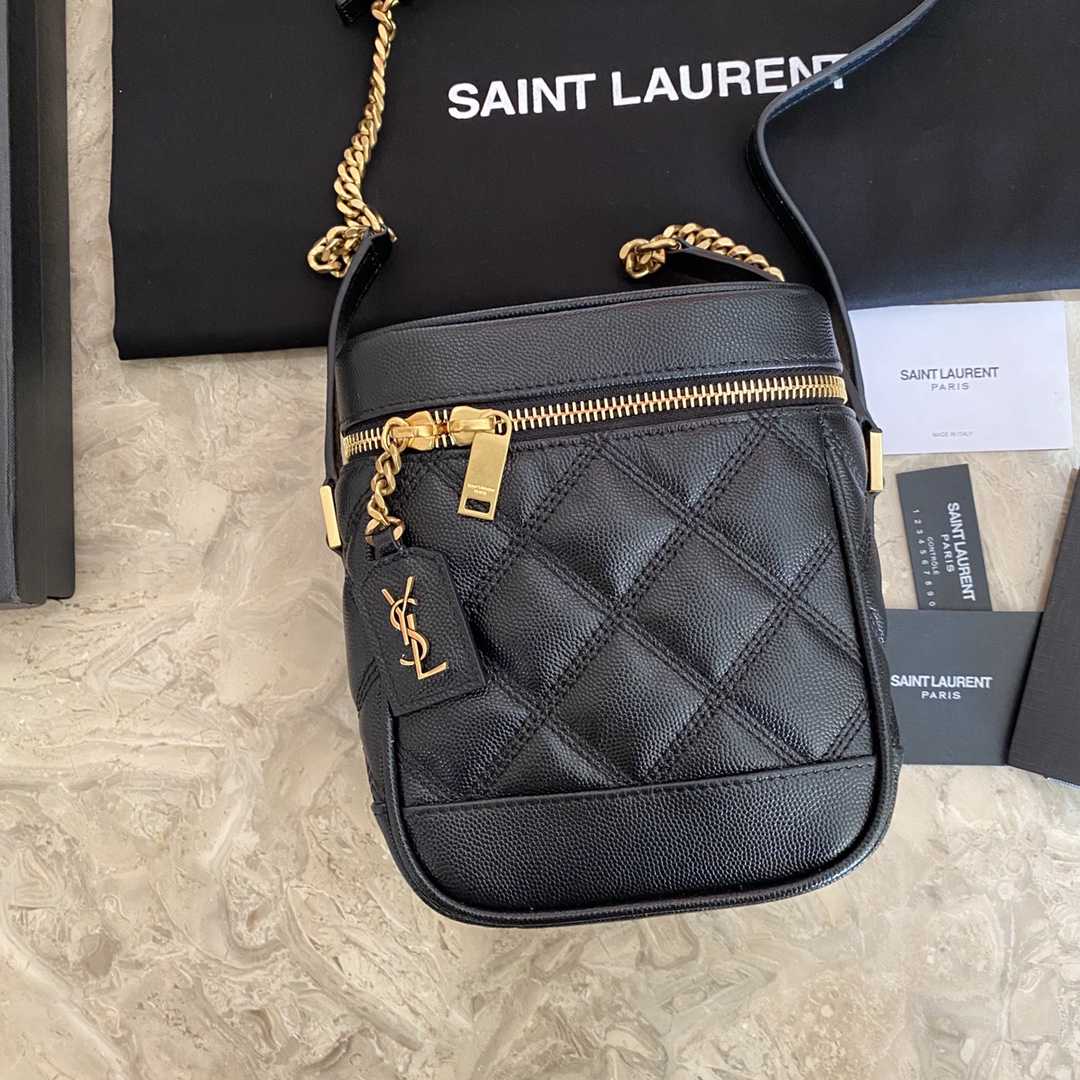 Saint Laurent Vanity Case Matelassé Leather Shoulder Bag (14.5x16.5x9cm) - DesignerGu