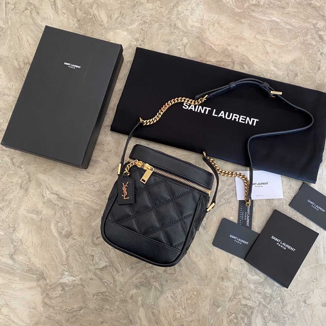 Saint Laurent Vanity Case Matelassé Leather Shoulder Bag (14.5x16.5x9cm) - DesignerGu