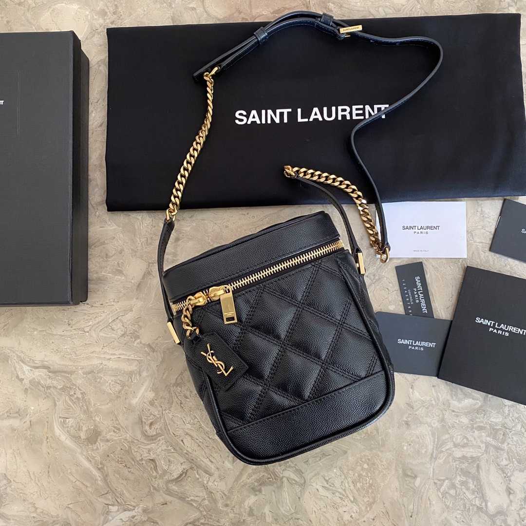 Saint Laurent Vanity Case Matelassé Leather Shoulder Bag (14.5x16.5x9cm) - DesignerGu