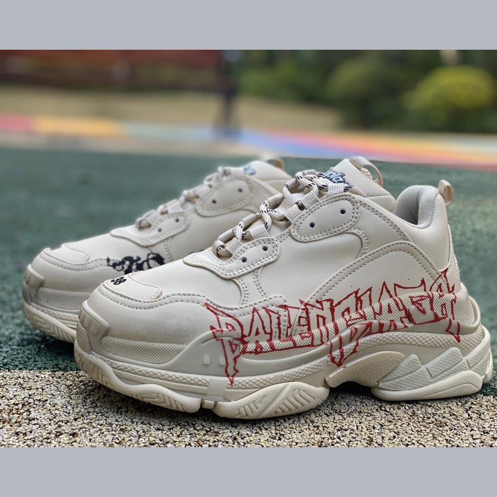 Balenciaga Triple S Sneaker In White/red/black - DesignerGu