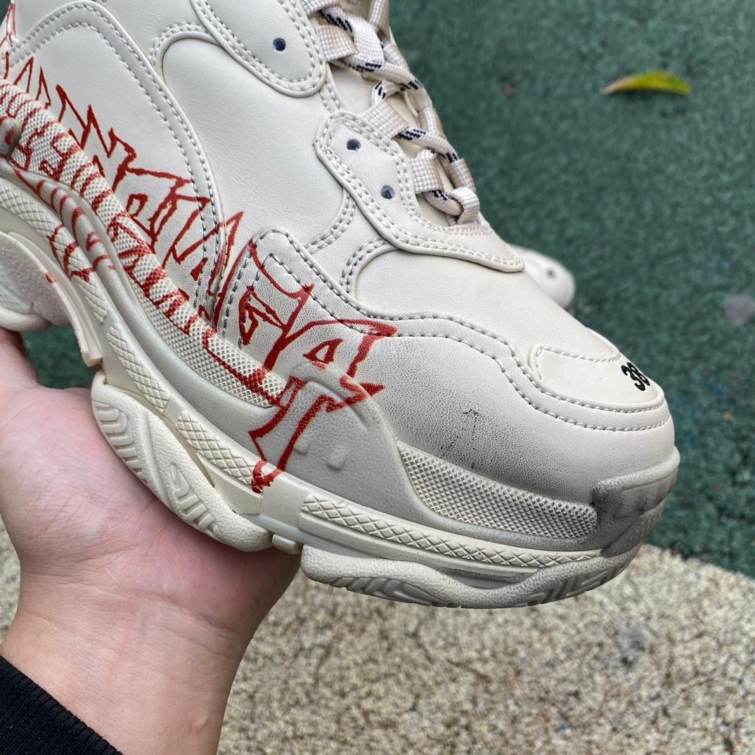 Balenciaga Triple S Sneaker In White/red/black - DesignerGu