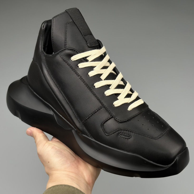 Rick Owens Geth Leather Sneakers - DesignerGu