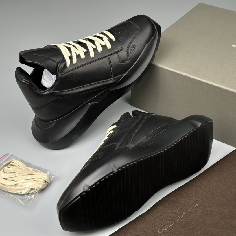 Rick Owens Geth Leather Sneakers - DesignerGu