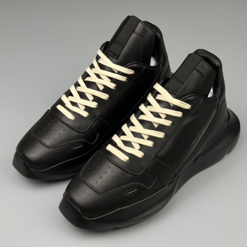 Rick Owens Geth Leather Sneakers - DesignerGu