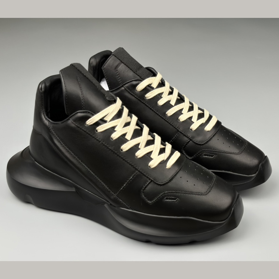 Rick Owens Geth Leather Sneakers - DesignerGu