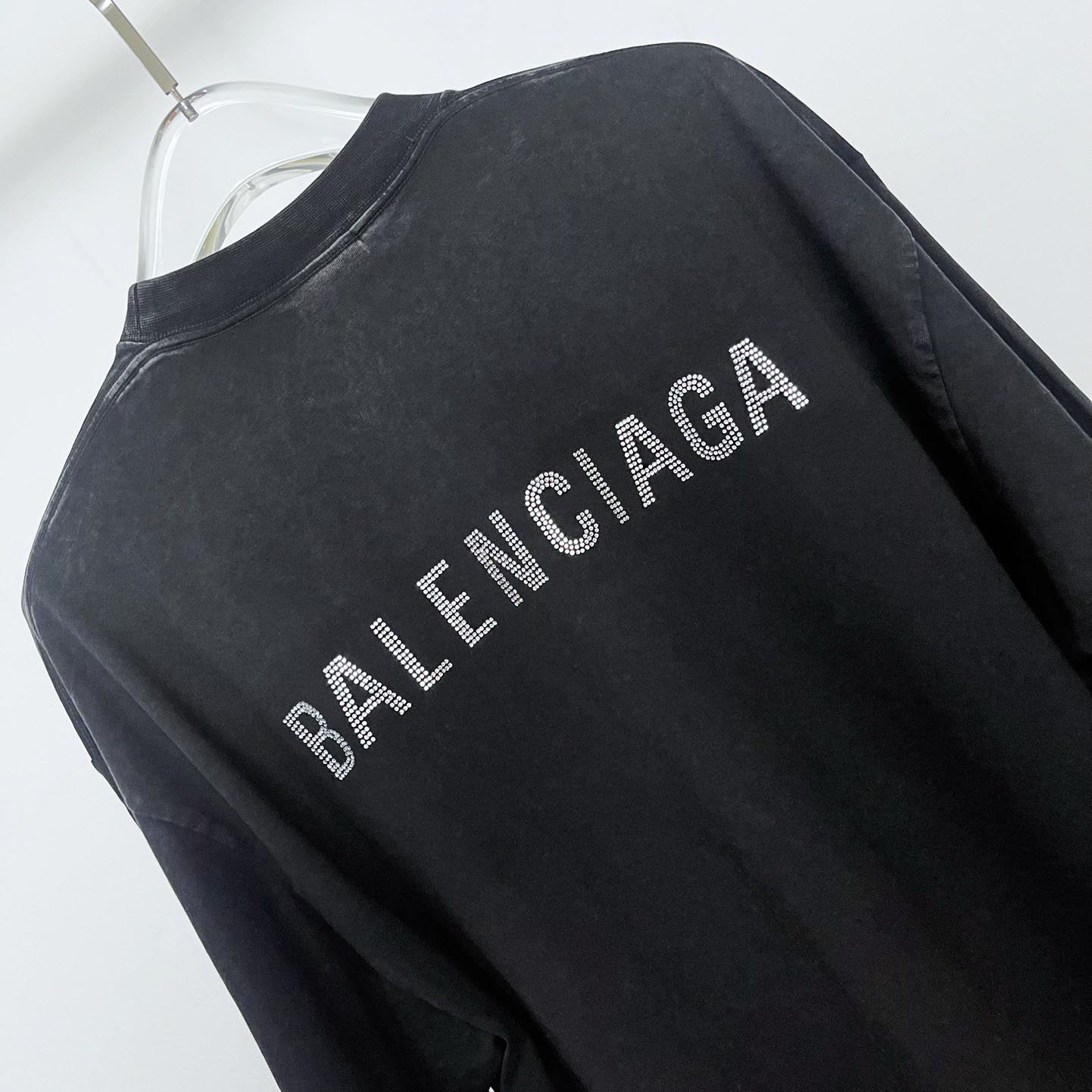 Balenciaga Long Sleeve T-Shirt Oversized In Black - DesignerGu