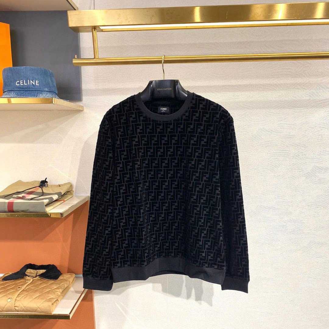 Fendi Black Piqué Sweatshirt - DesignerGu