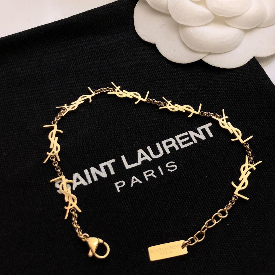 Saint Laurent Cassandre Multi-charm Bracelet In Metal - DesignerGu