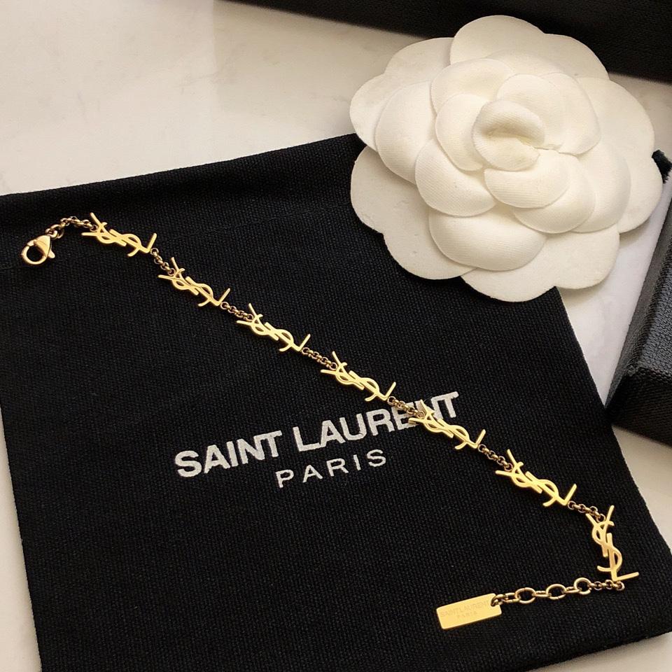 Saint Laurent Cassandre Multi-charm Bracelet In Metal - DesignerGu