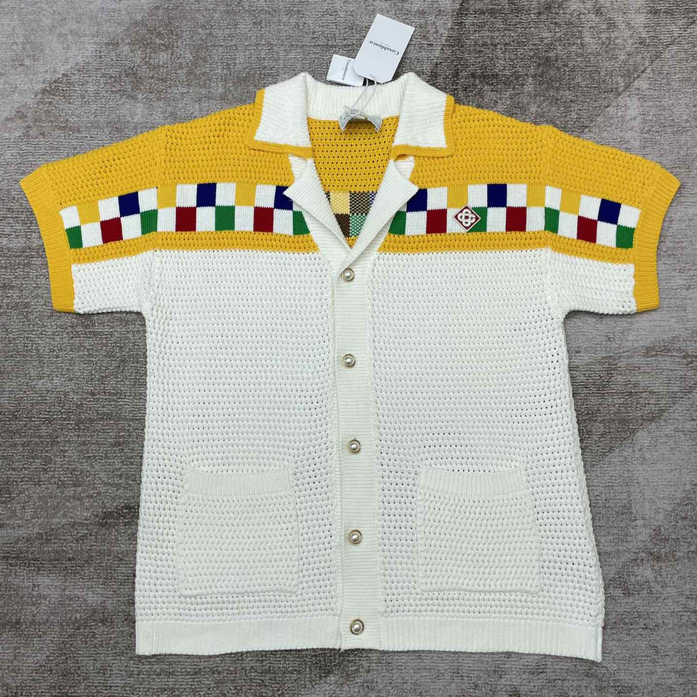 Casablanca Logo-appliqué Crochet Shirt - DesignerGu