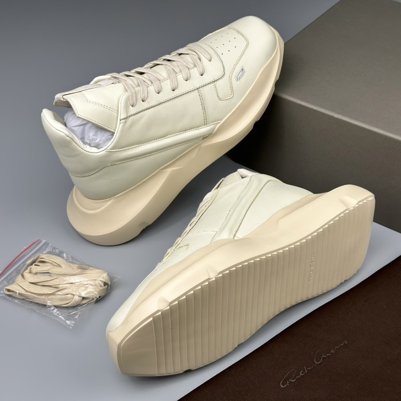 Rick Owens Geth Leather Sneakers - DesignerGu