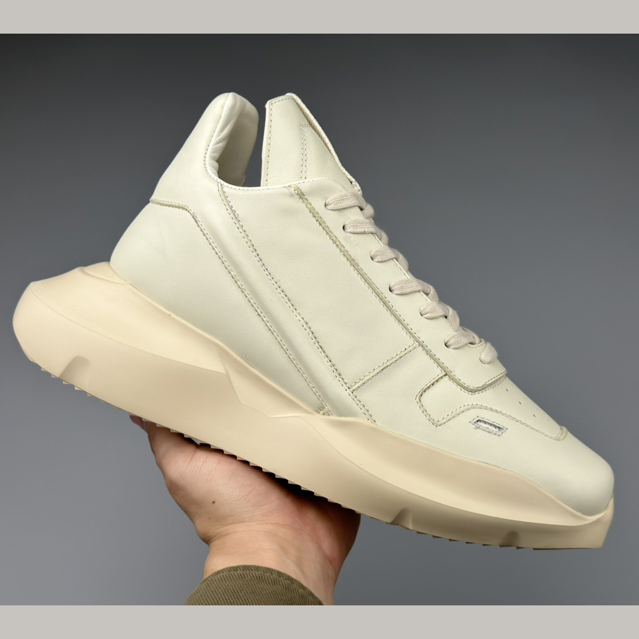 Rick Owens Geth Leather Sneakers - DesignerGu