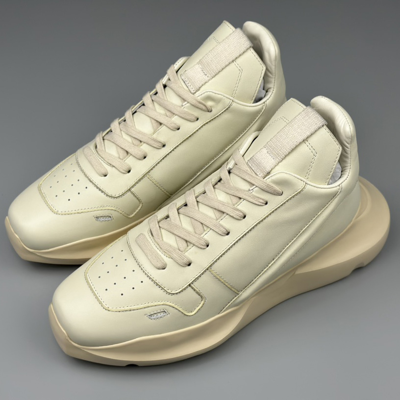 Rick Owens Geth Leather Sneakers - DesignerGu