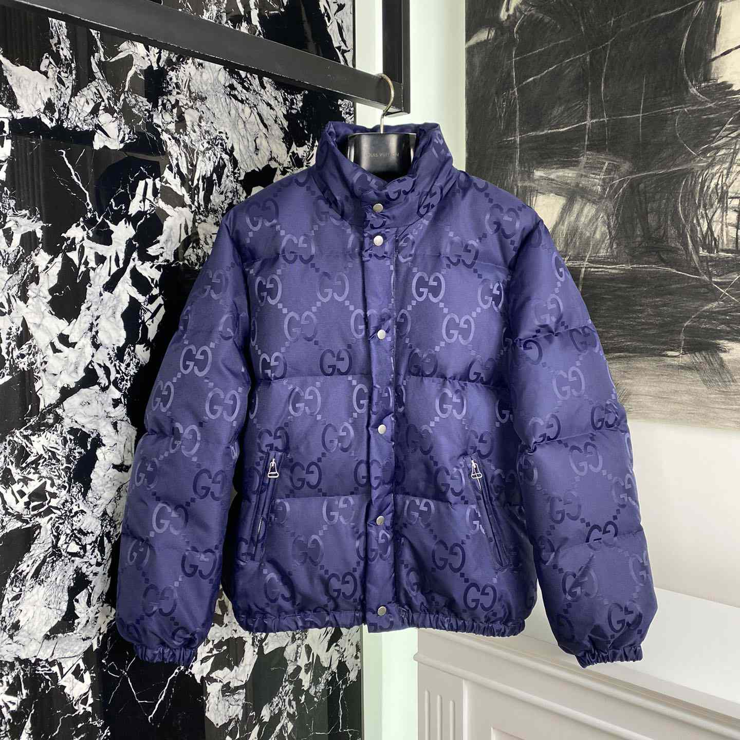 Gucci Jumbo GG Canvas Down Jacket - DesignerGu