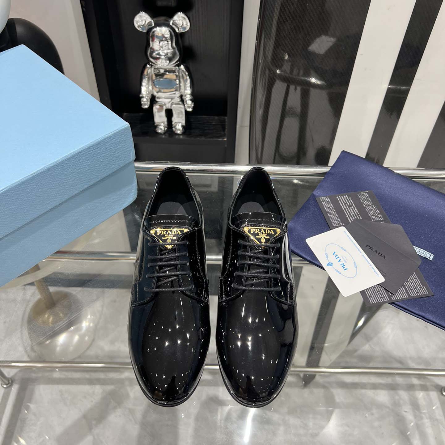 Prada Patent Leather Lace-up Shoes - DesignerGu